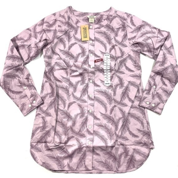 New Duluth Wrinkle Fighter Tunic Shirt Purple Feather Size small - Picture 1 of 5